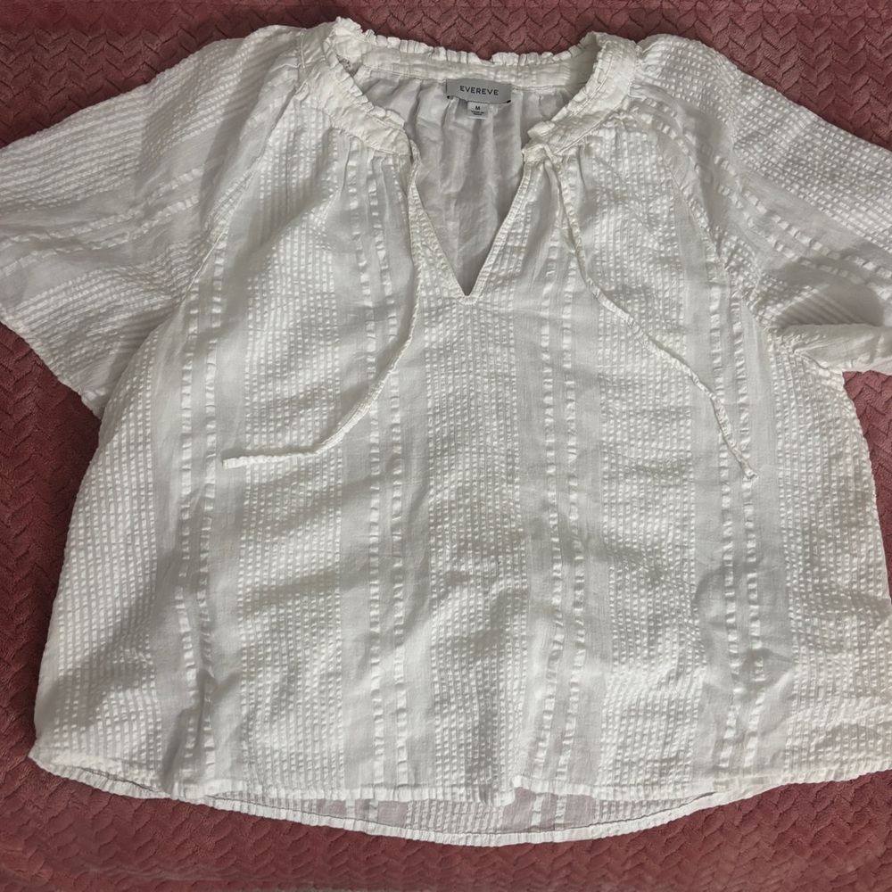 Evereve Ivory Textured Blouse